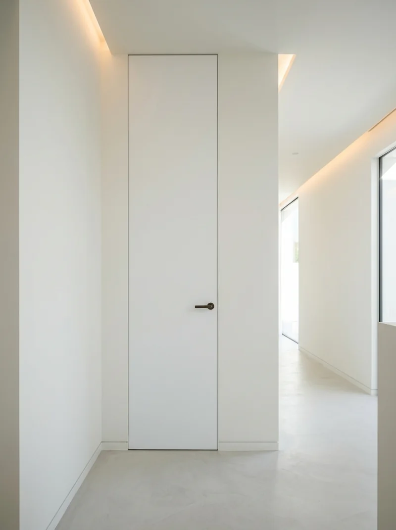 Alaska White minimalist luxury villa flush interior door application