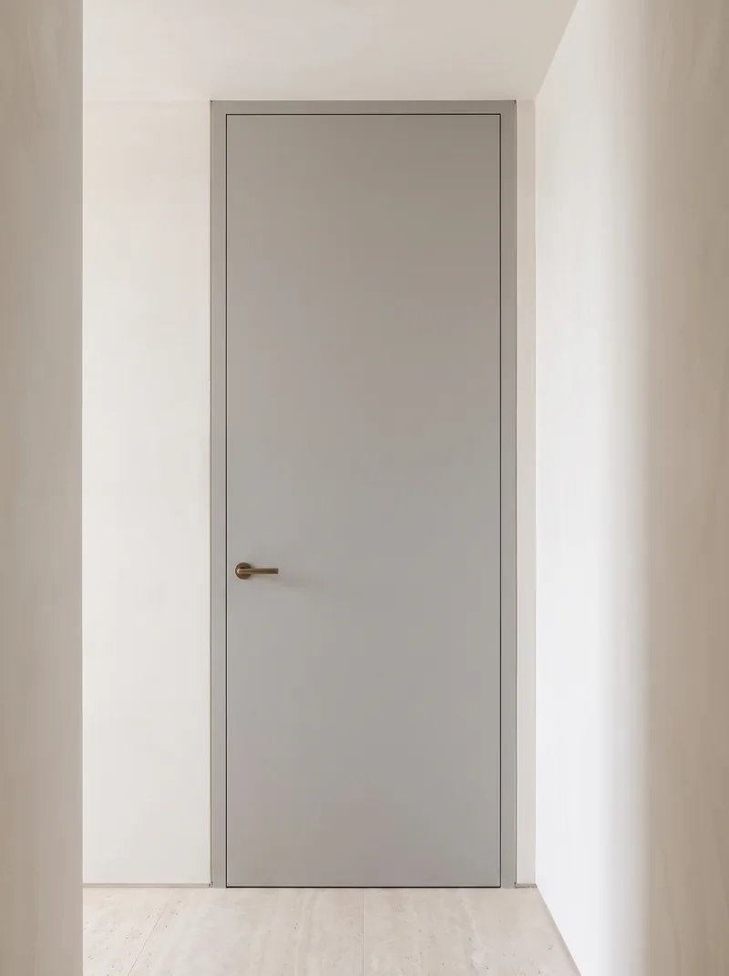 Alpaca Grey Beige minimalist luxury flush interior door application