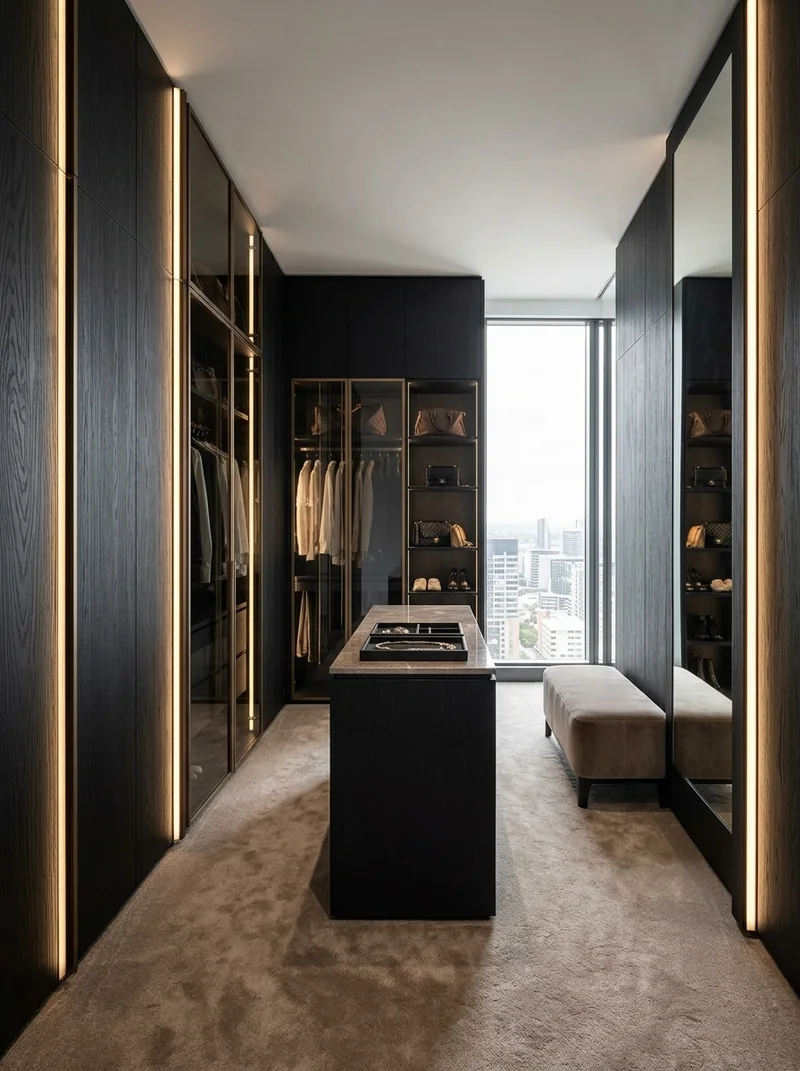 Ash Black Premier Soft bespoke cabinetry and architectural wall paneling application
