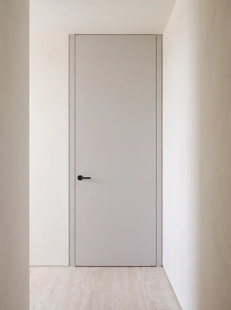 Beige 318 minimalist luxury flush interior door application