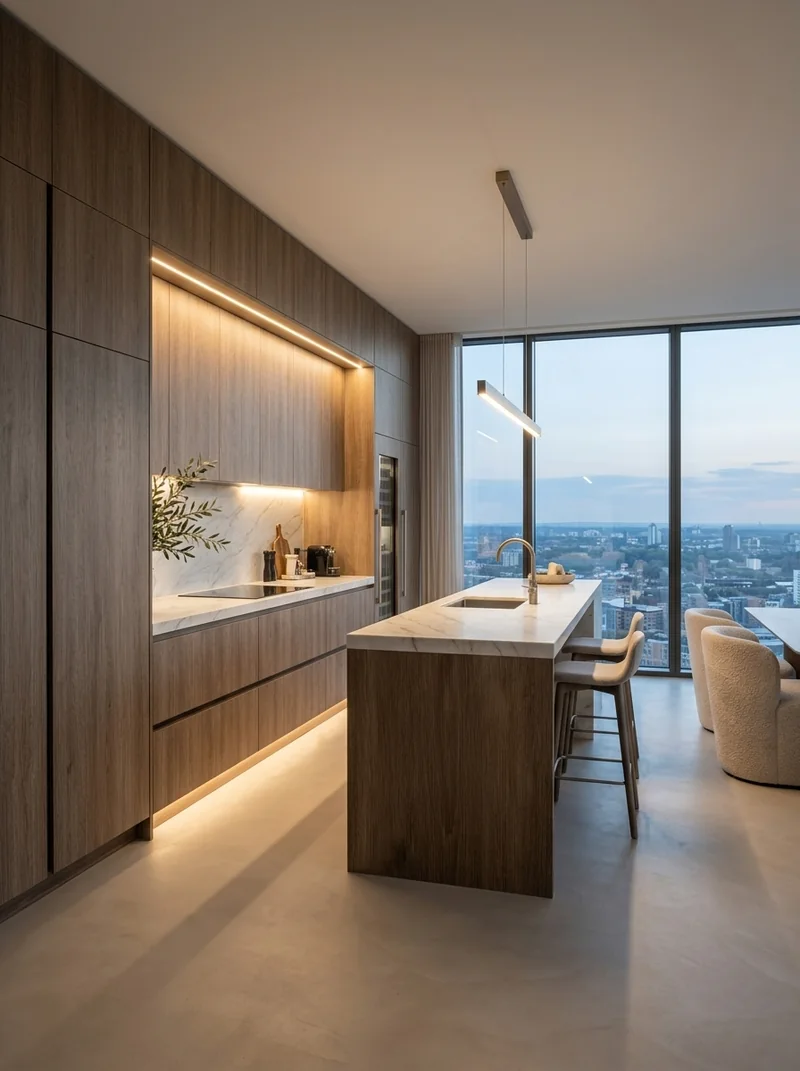 Canyon Atlantic Oak bespoke cabinetry and architectural wall paneling application