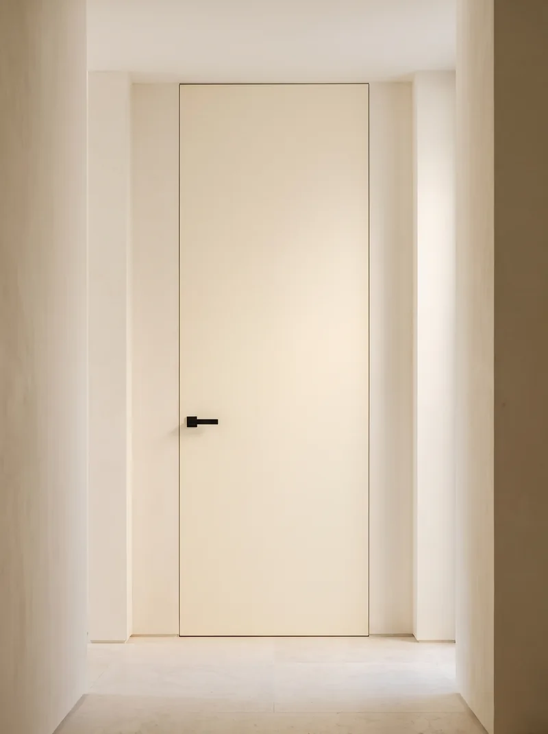 Cream 507 minimalist luxury flush interior door application