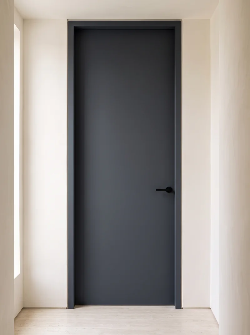 Dark Gray minimalist luxury flush interior door application