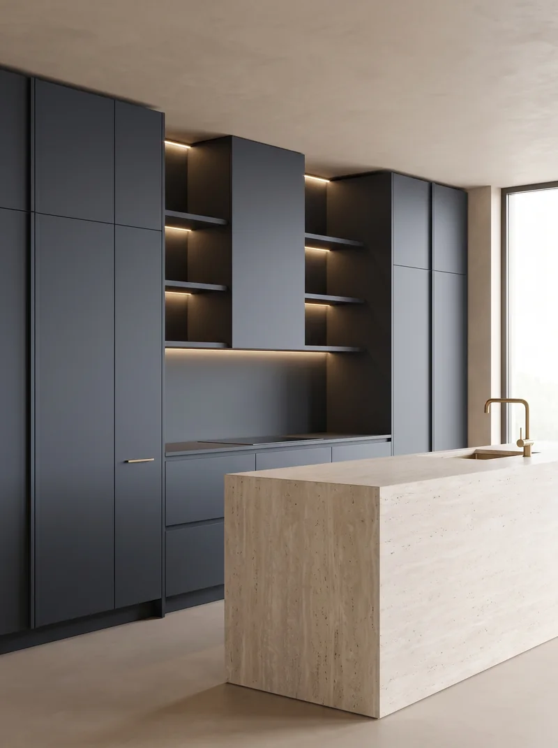 Dark Gray bespoke cabinetry and architectural interior application