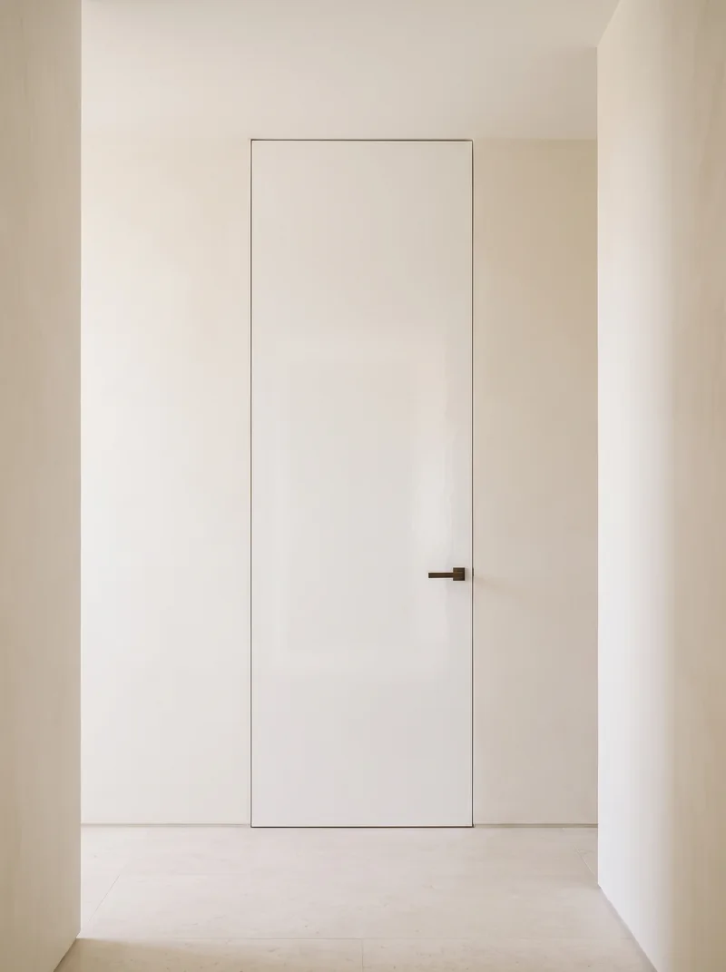 Enamel White minimalist luxury flush interior door application