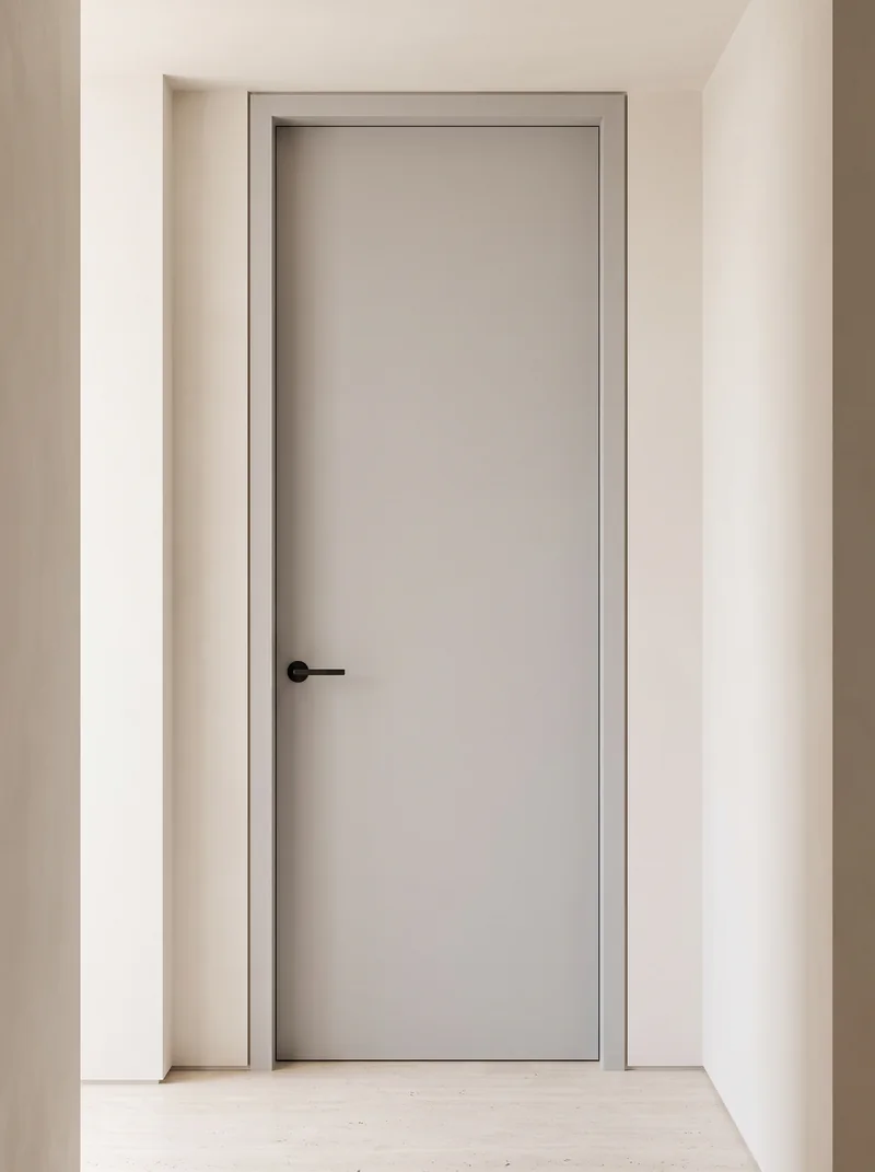 Fashion Grey minimalist luxury flush interior door application