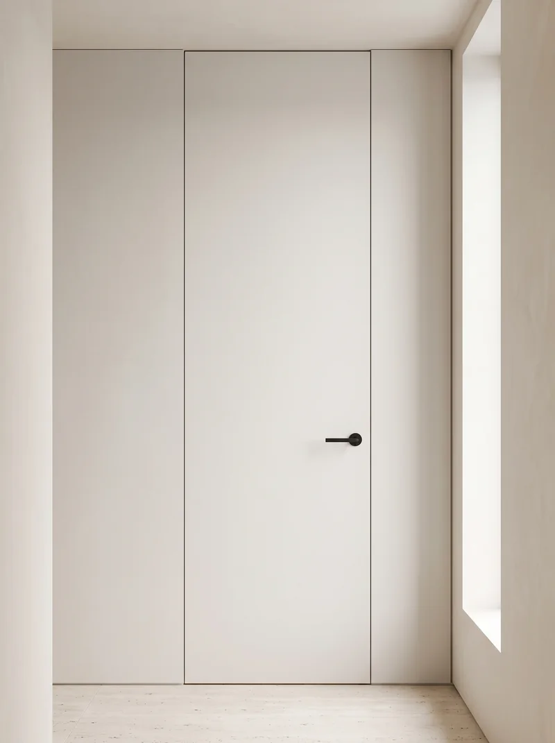 Gray Premier minimalist luxury flush interior door application