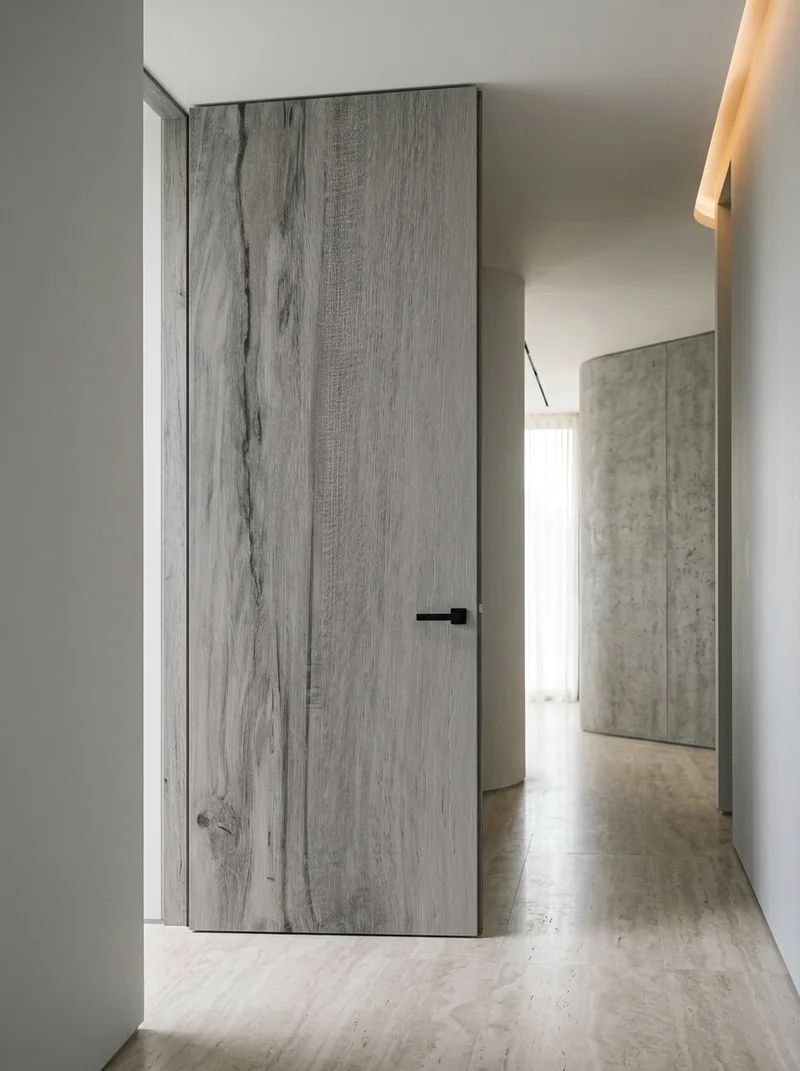 Halifax Oak Grey minimalist luxury villa flush interior door application