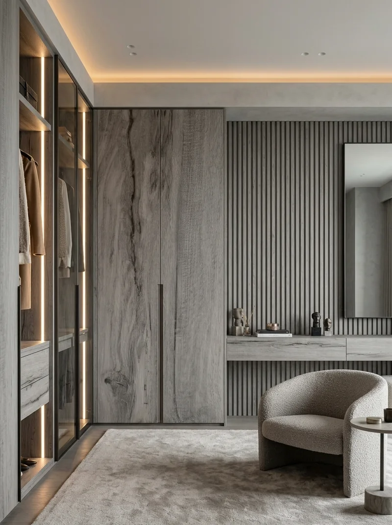 Halifax Oak Grey bespoke cabinetry and architectural wall paneling application