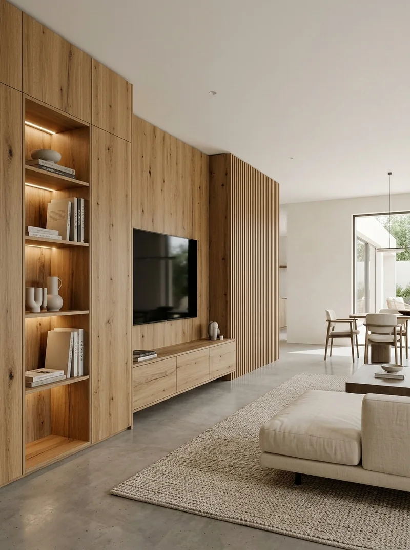 Halifax Oak Loft bespoke cabinetry and architectural wall paneling application
