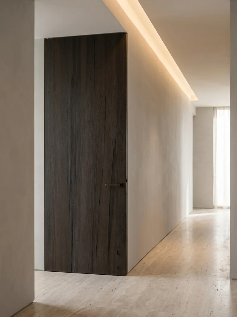 Halifax Oak Stained minimalist luxury villa flush interior door application