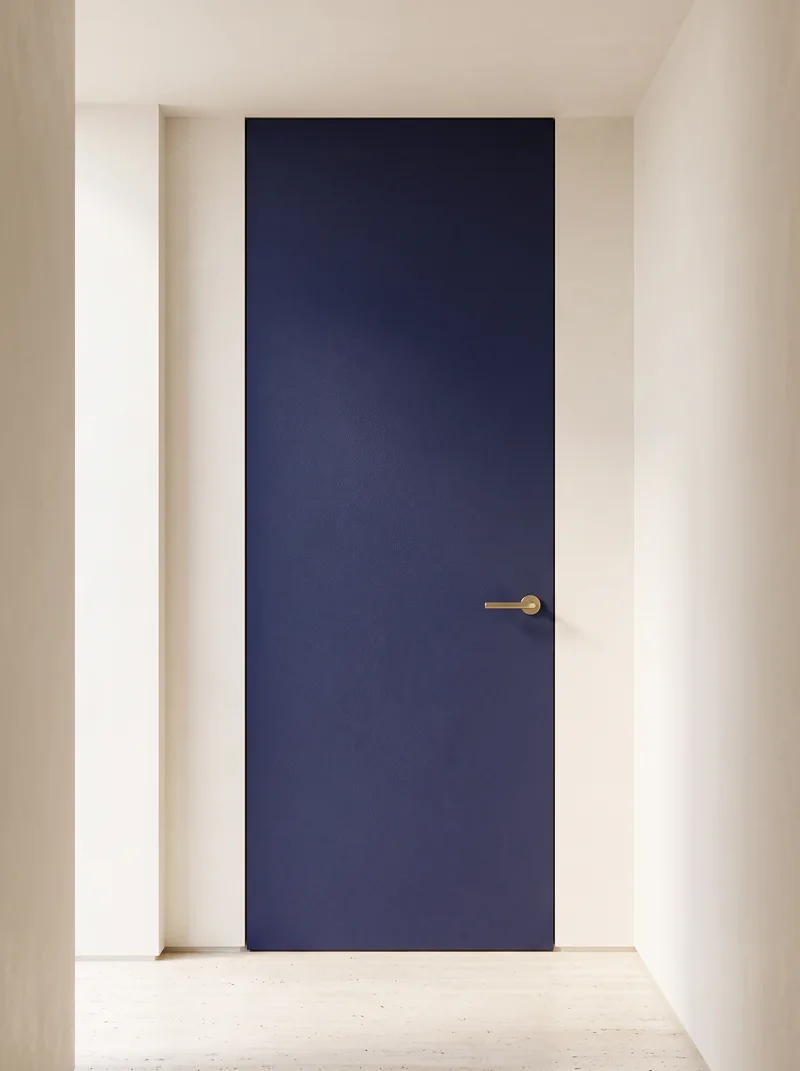 Navy Blue 323 minimalist luxury flush interior door application