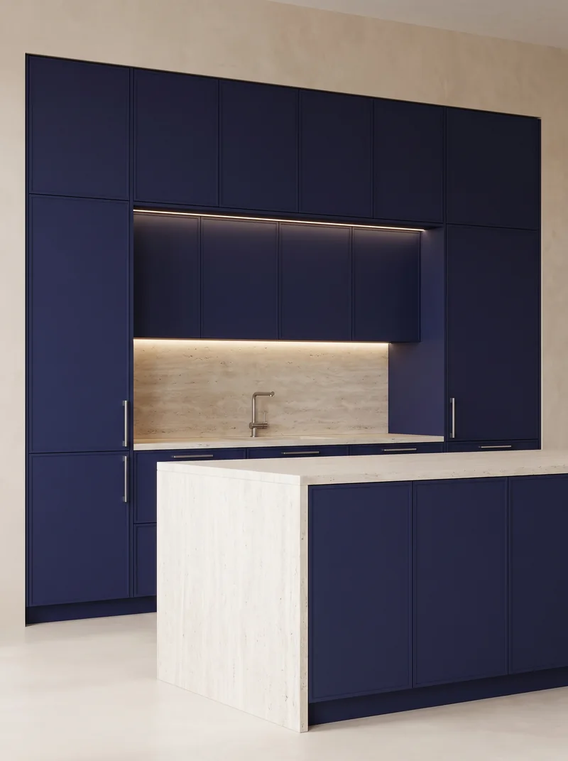 Navy Blue 323 bespoke cabinetry and architectural interior application