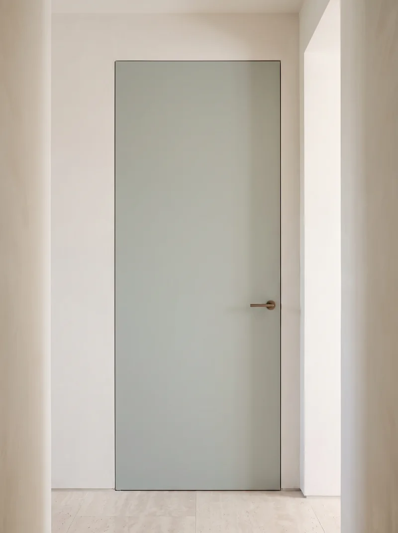 Pistachio minimalist luxury flush interior door application
