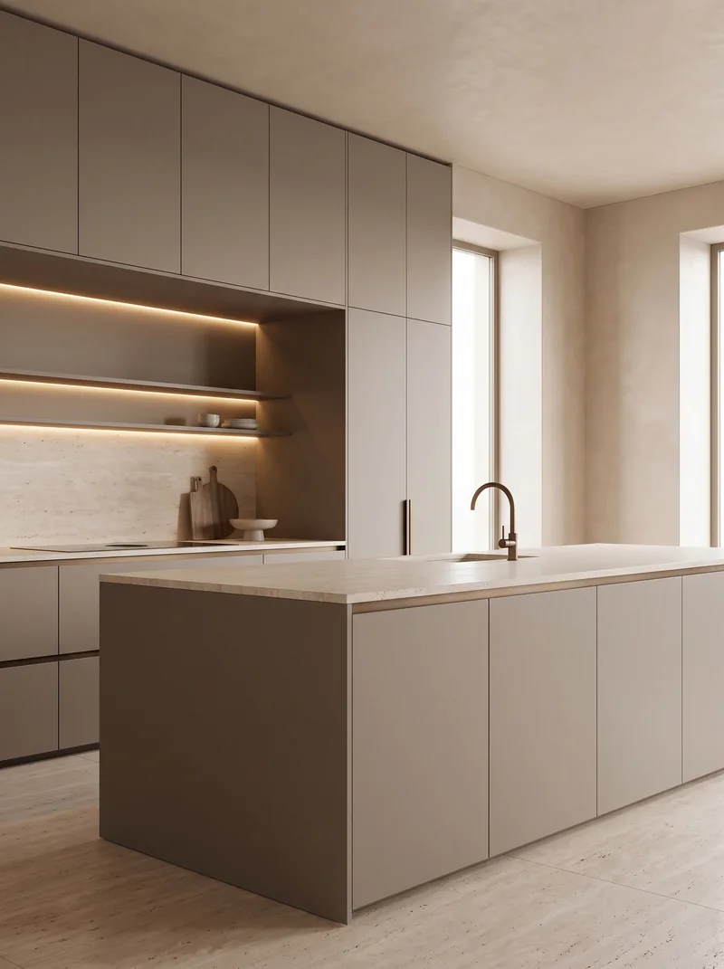 Sand Yellow bespoke cabinetry and architectural interior application
