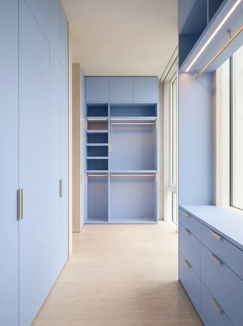 Sky Blue bespoke cabinetry and architectural interior application