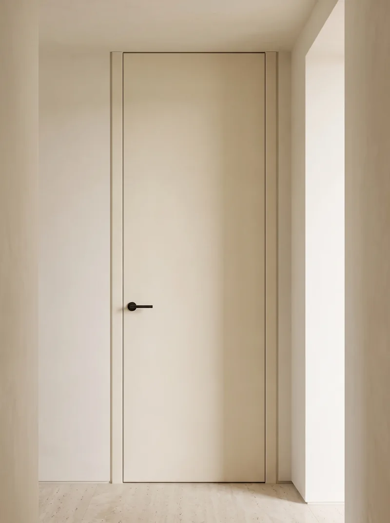 White Nubuck minimalist luxury flush interior door application