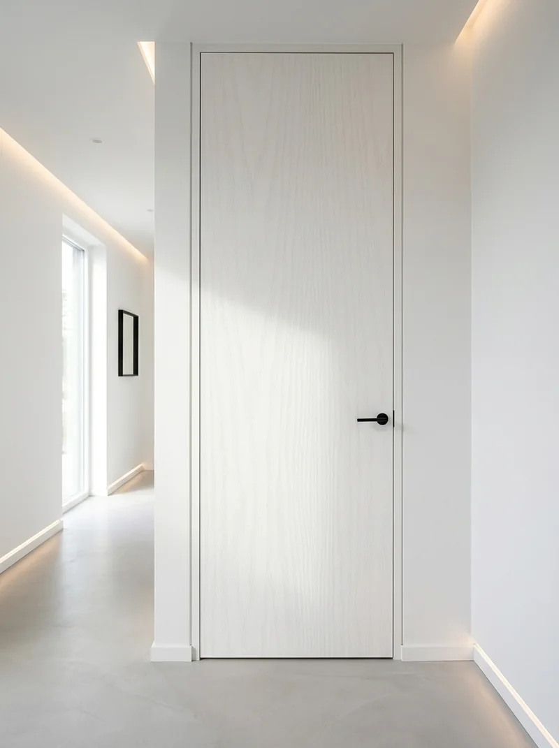 White Tree Oak minimalist luxury villa flush interior door application