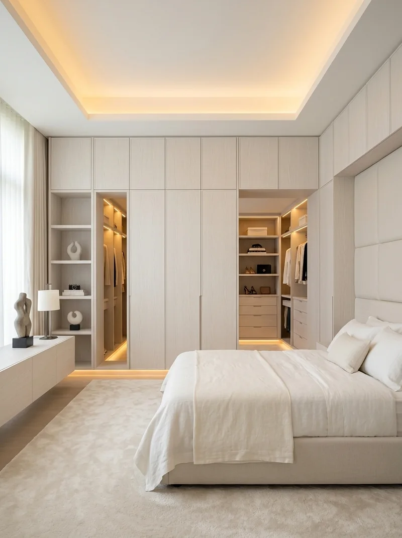 White Tree Oak bespoke cabinetry and architectural wall paneling application