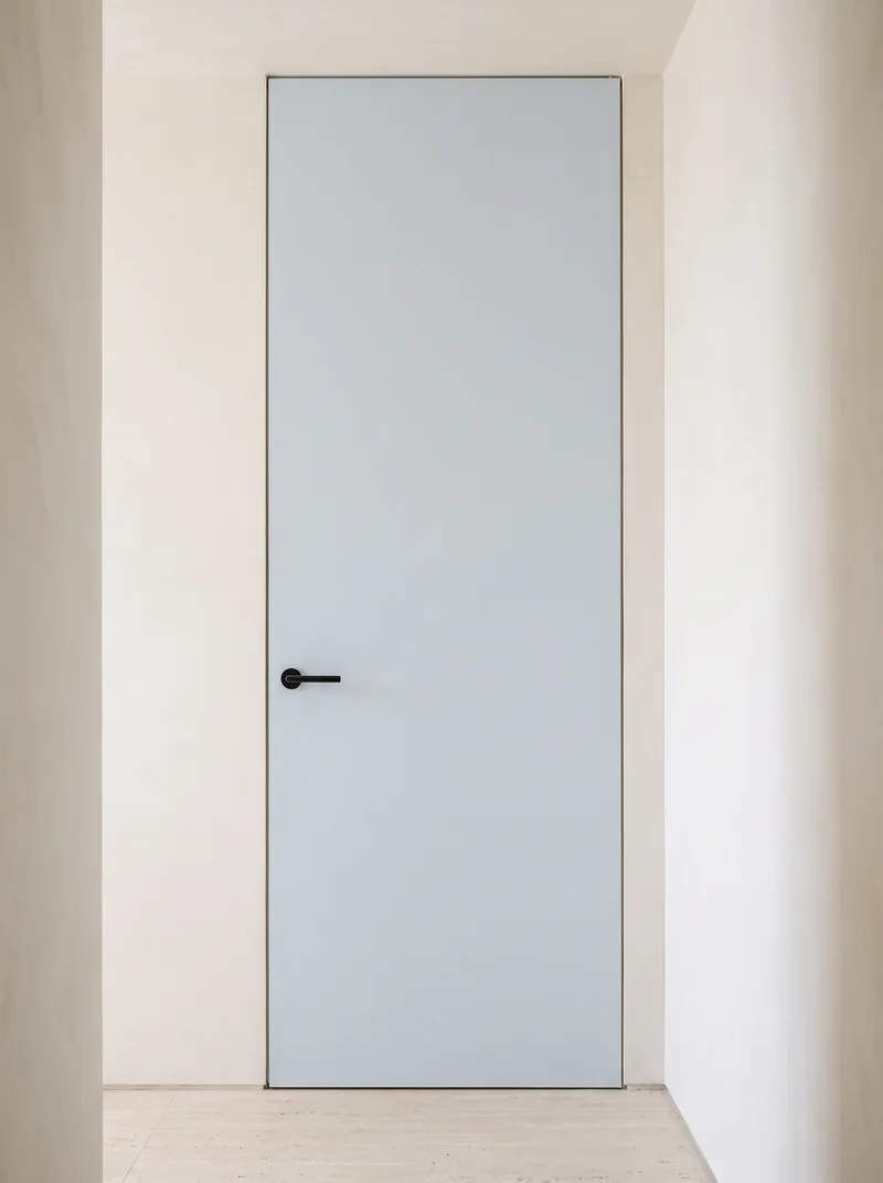 Wolfram Green minimalist luxury flush interior door application